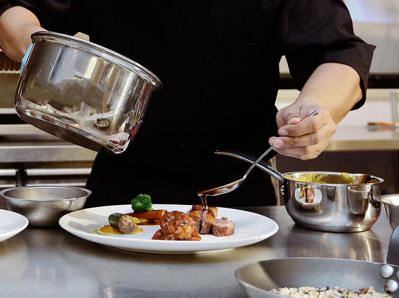 chef prepping a dish